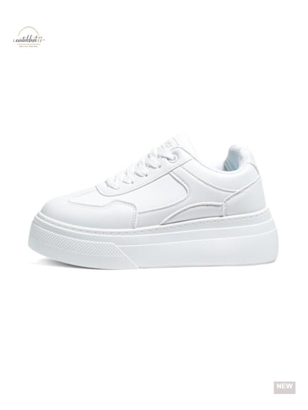 Timejoy Women's Chunky Platform Fashion Sneakers PU Lace-Up Streetwear